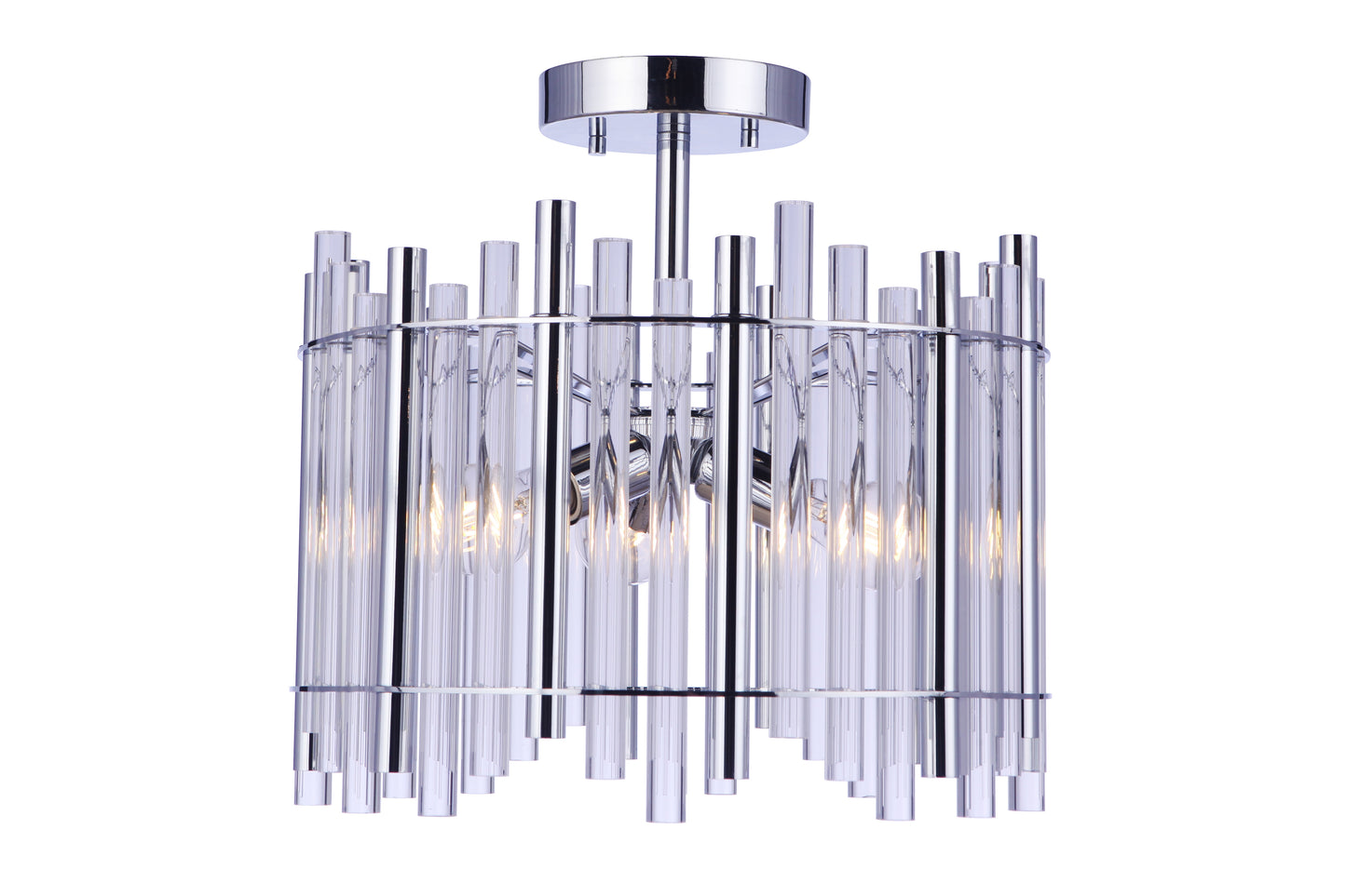 59253-CH - Reveal 3 Light 16" Wide Semi Flush Mount - Chrome