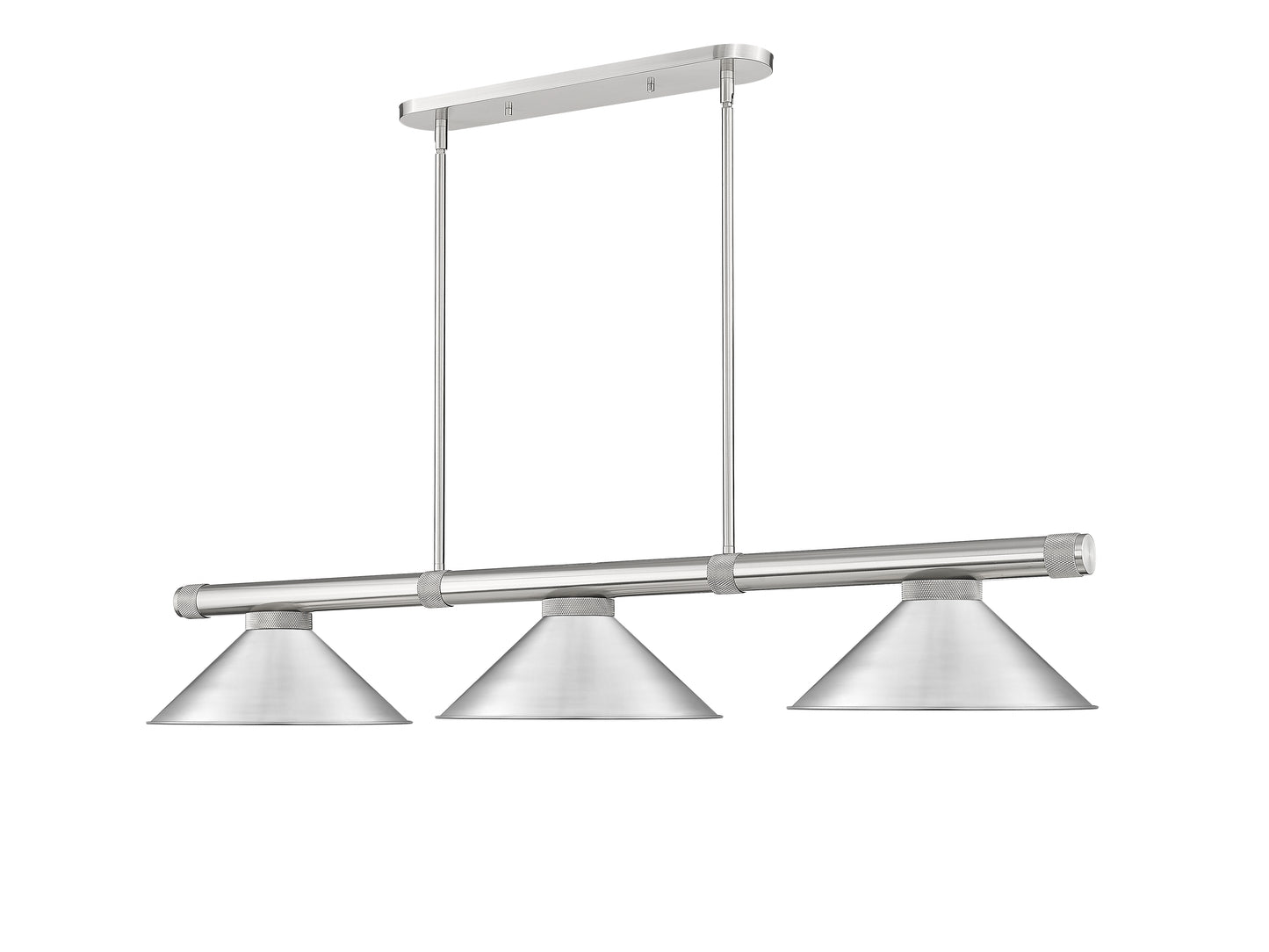 3050-3BN-BN15 - Vanguard 3 Light 58" Billiard - Brushed Nickel