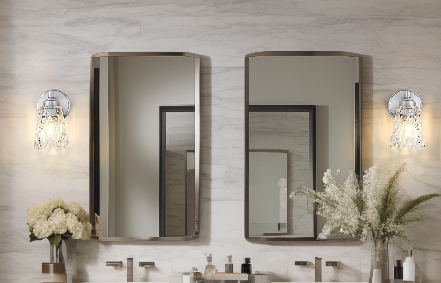 1960-1S-BN - Andree 1 Light Wall 9" Sconce - Brushed Nickel