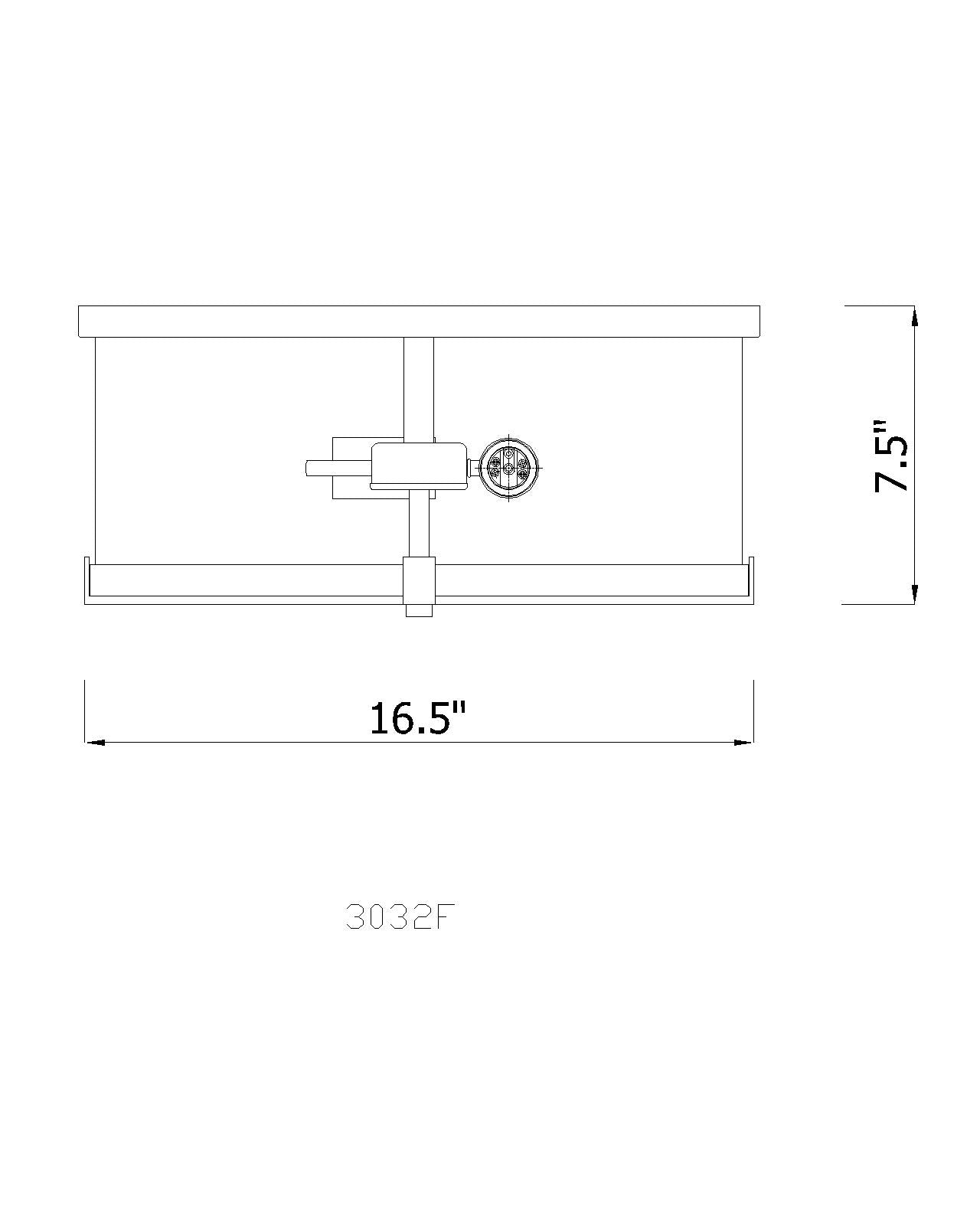 3032F-RB - Callista 3 Light Flush 16" Mount - Rubbed Brass