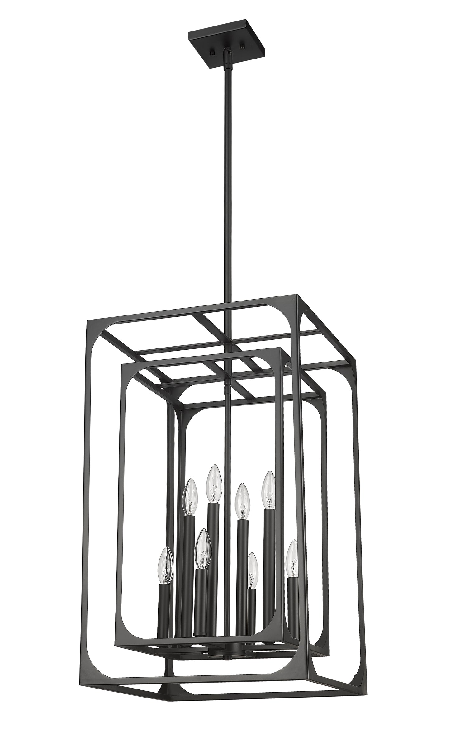 3038-8MB - Easton 8 Light 16" Chandelier - Matte Black