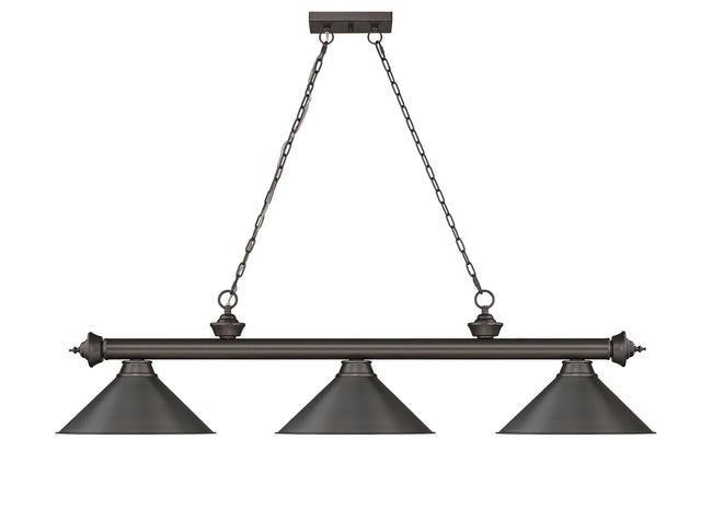 2306-3BRZ-BRZ15 - Cordon 3 Light 57" Billiard - Bronze