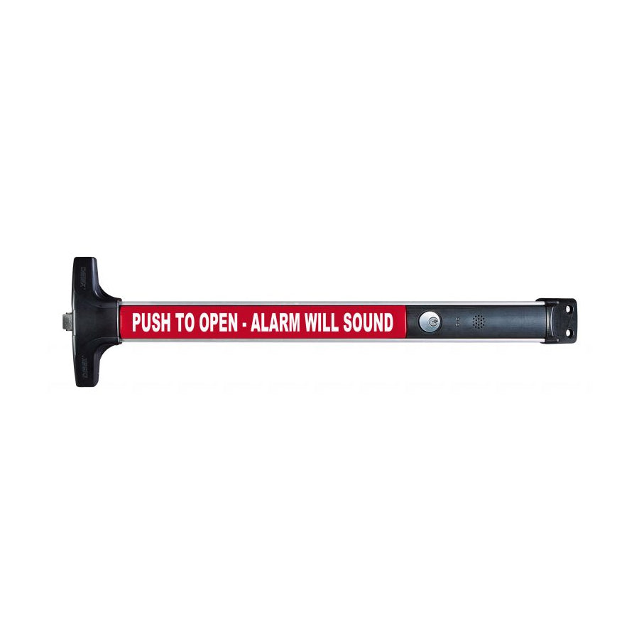 V40EB-W-LD-628-36 - 36" Battery Operated Alarmed Rim Exit Device Less Dogging - Weatherized