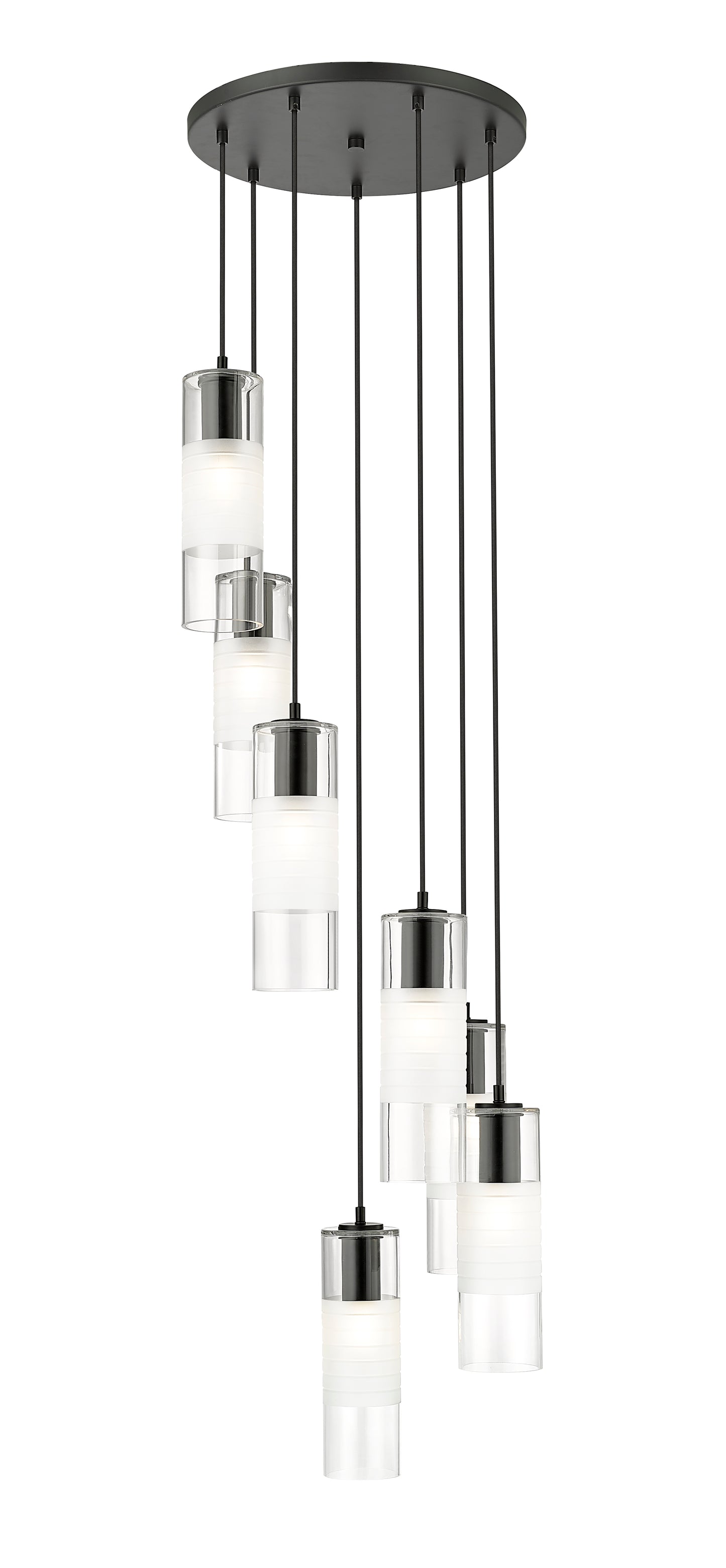 824P-7R-MB - Alton 7 Light 18" Chandelier - Matte Black