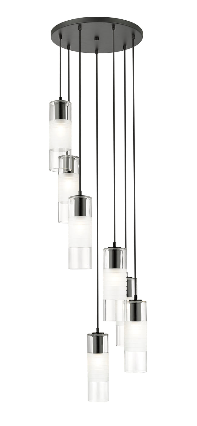 824P-7R-MB - Alton 7 Light 18" Chandelier - Matte Black