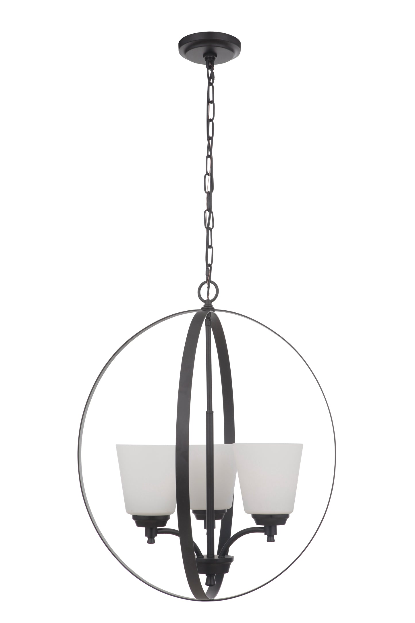 50233-FB-WG - Tyler 3 Light 21" Wide Foyer Light - Flat Black