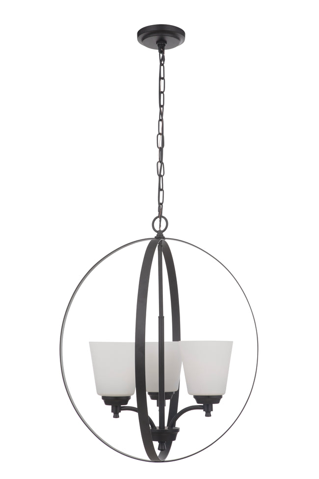 50233-FB-WG - Tyler 3 Light 21" Wide Foyer Light - Flat Black