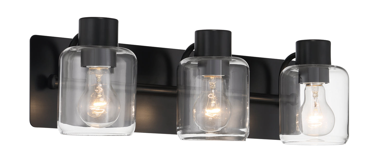 17720FB3 - Rori 3 Light 20" Wide Vanity Light - Flat Black