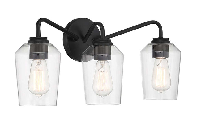 56103-FB - Shayna 3 Light 22" Wide Vanity Light - Flat Black