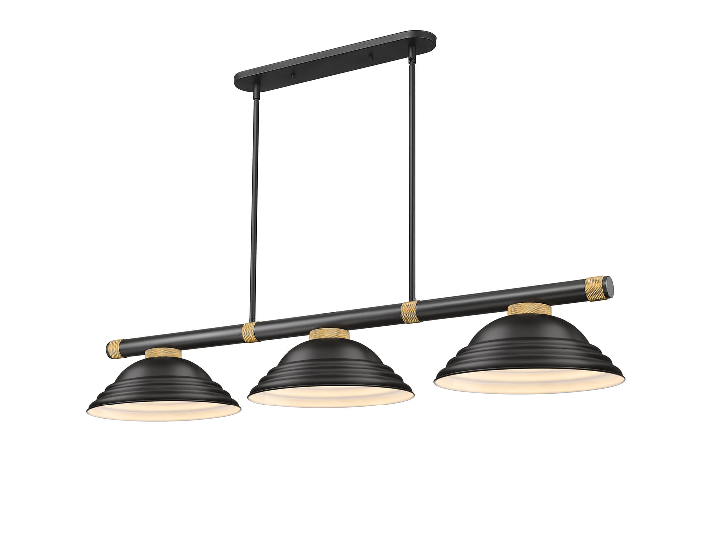 3050-3MB-RB-SMB - Vanguard 3 Light 59" Billiard - Matte Black / Rubbed Brass