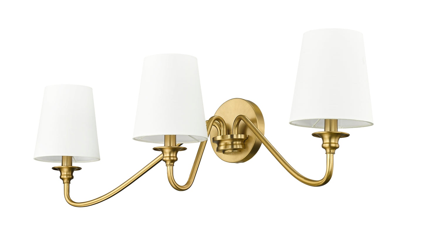 7509-3S-MGLD - Gianna 3 Light Wall 10" Sconce - Modern Gold