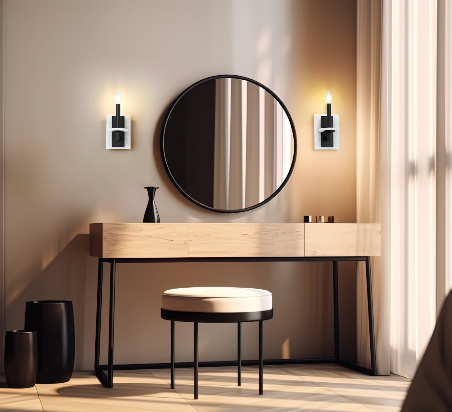 3045-1S-MB - Kaden 1 Light Wall 9" Sconce - Matte Black