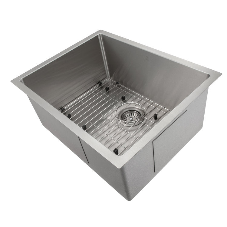 SRS-23 - 23" Meribel Undermount Single Bowl Stainless Steel Kitchen Sink with Bottom Grid