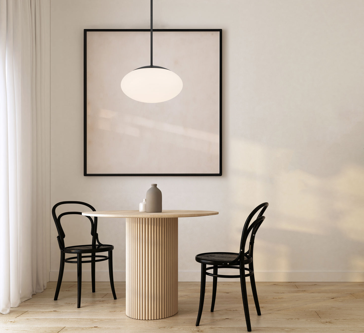 56894-FB-WG - Gaze 1 Light 14" Wide Pendant - Flat Black