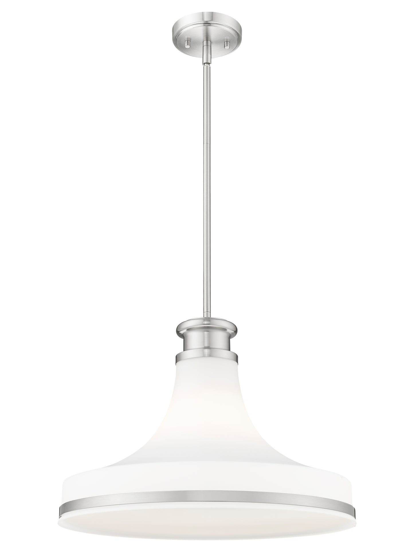 831P18-BN - Reznor 1 Light 18" Pendant - Brushed Nickel