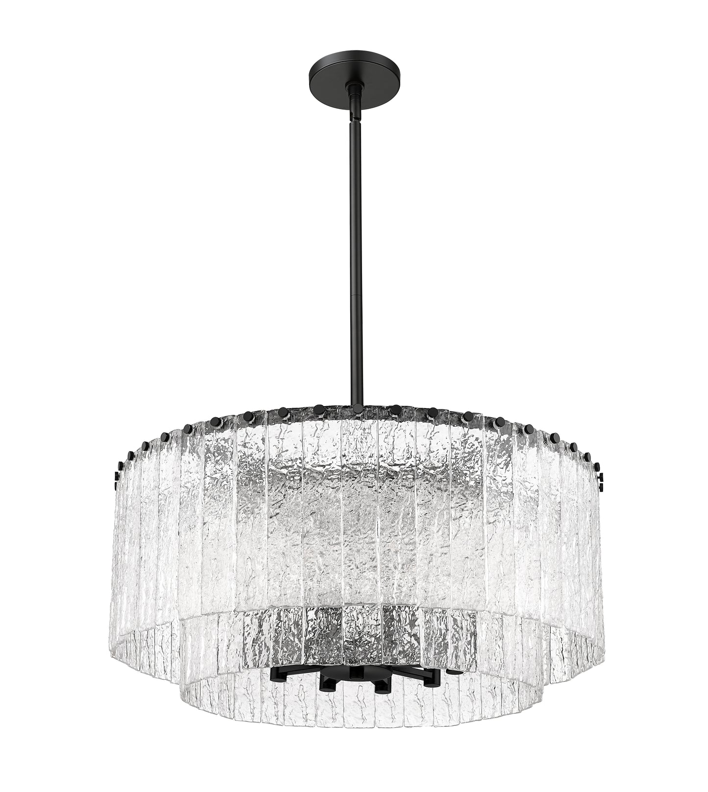 1943P26-2-MB - Glacier 10 Light 28" Pendant - Matte Black