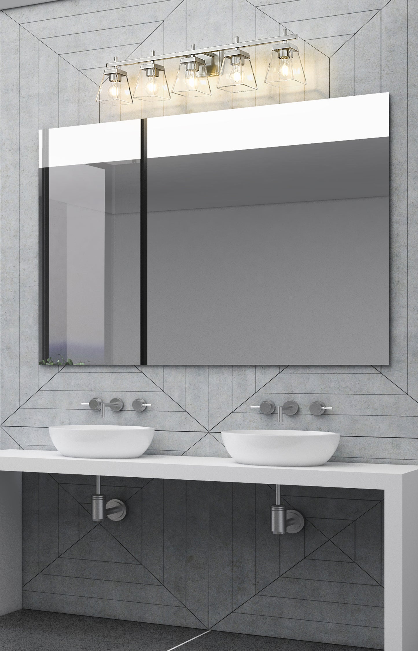 819-5V-BN - Lauren 5 Light 39" Vanity - Brushed Nickel