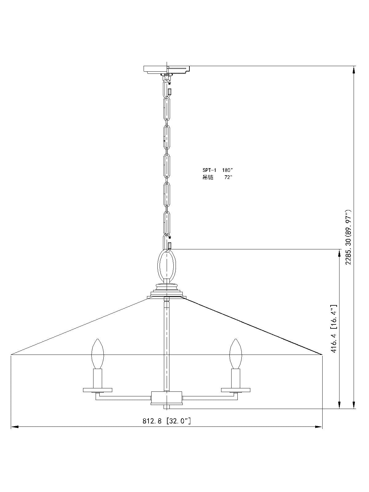 1953-32SPT - Rialto 6 Light 32" Pendant - Signature Pewter
