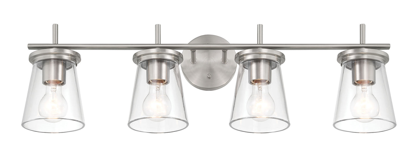 60404-BNK - Connell 4 Light 30" Wide Vanity Light - Brushed Nickel