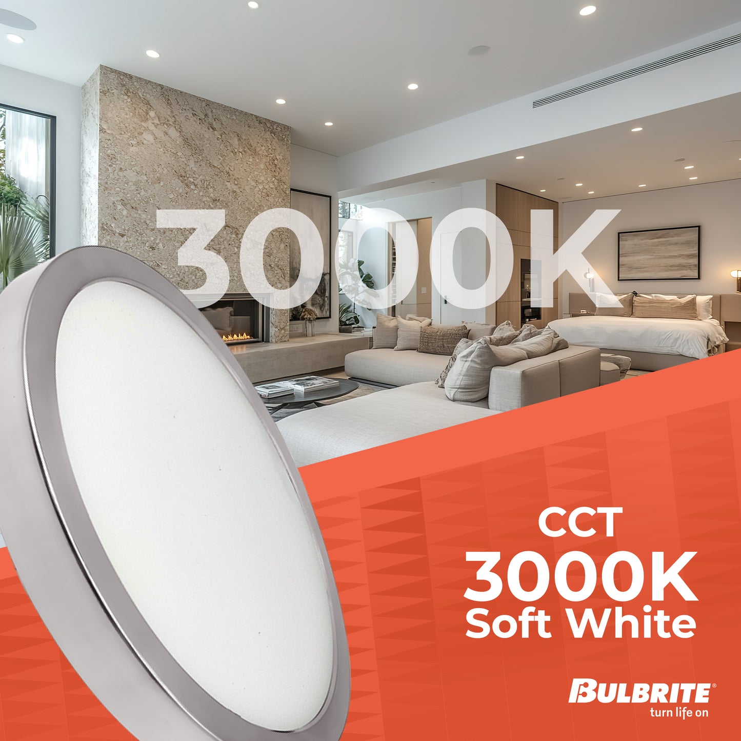 773606 - 7" Flush Mount LED Ceiling Light - 10.3 Watt - 3000K - Nickel