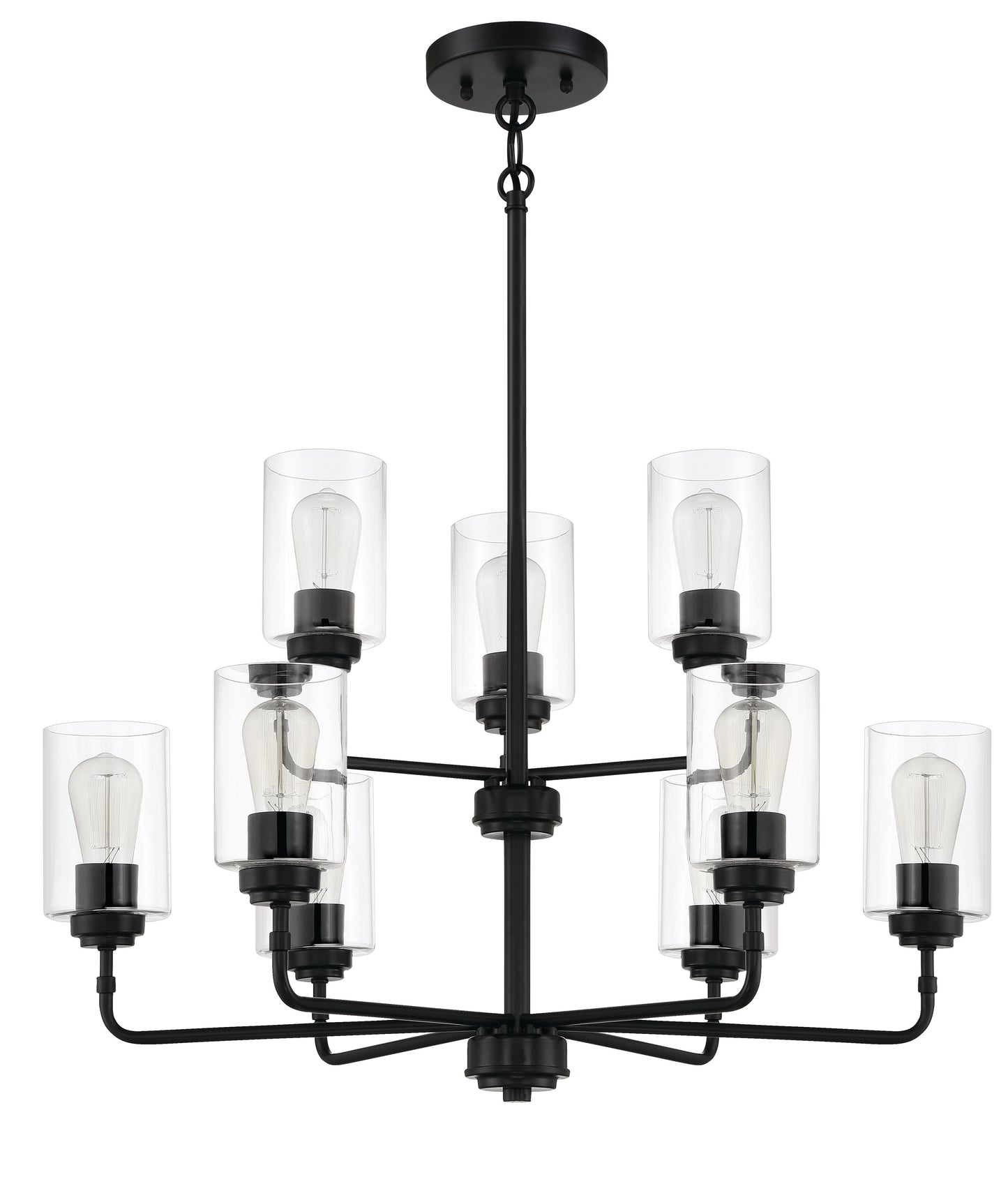 56029-FB - Stowe 9 Light 30" Wide Chandelier - Flat Black