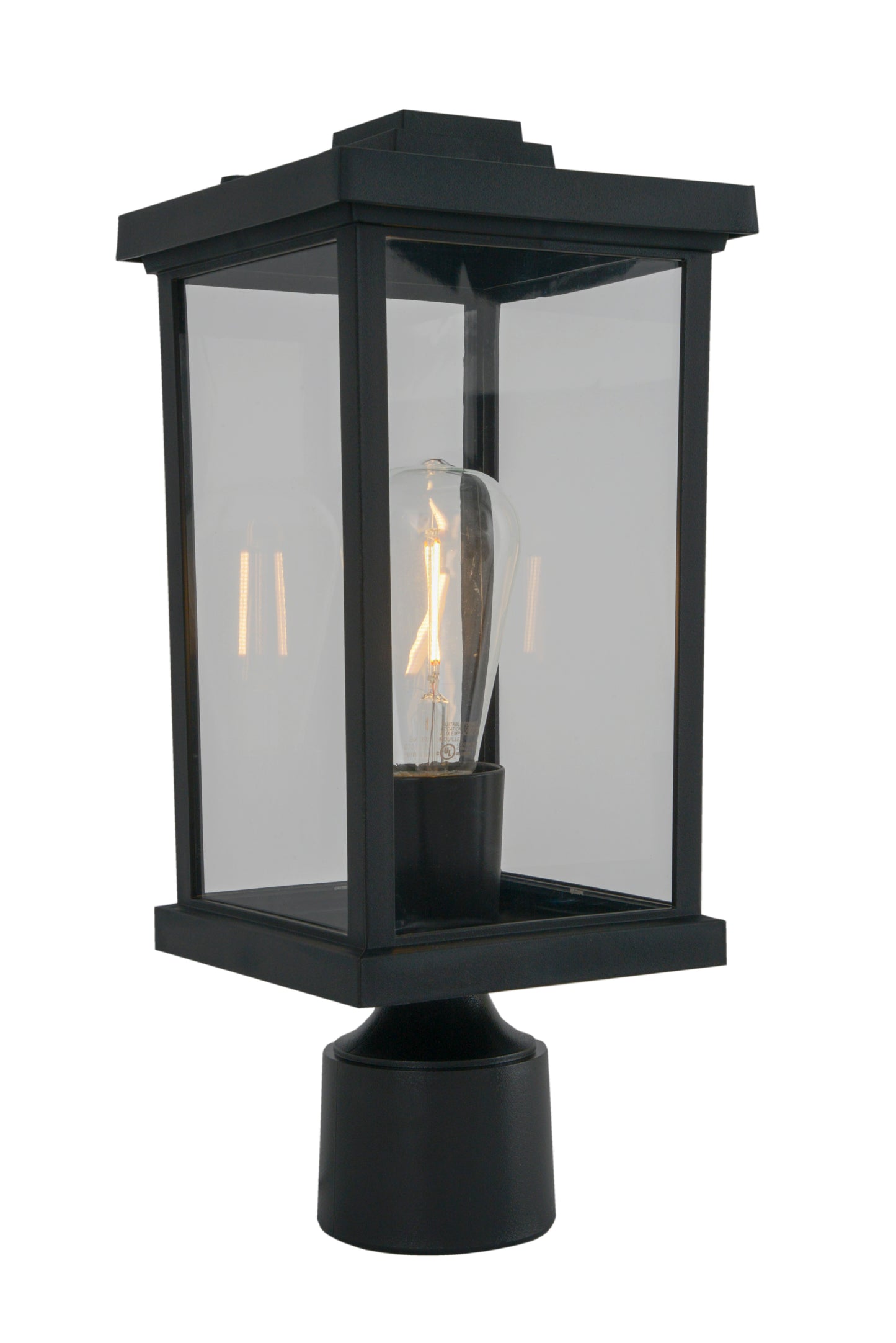 ZA2415-TB-C - Resilience Lanterns 1 Light 15" High Post Mount - Textured Black