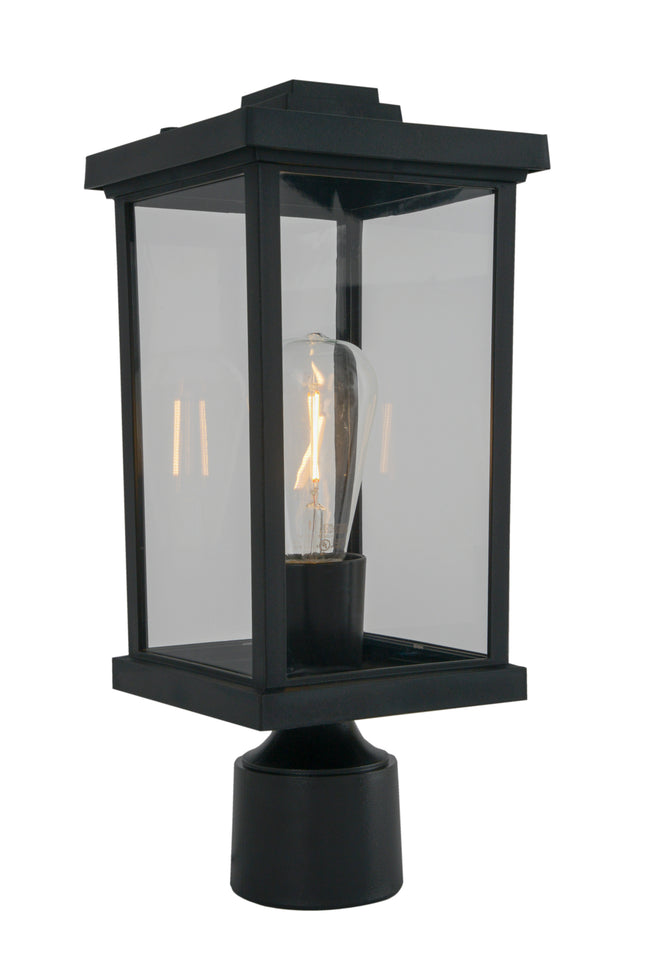 ZA2415-TB-C - Resilience Lanterns 1 Light 15" High Post Mount - Textured Black