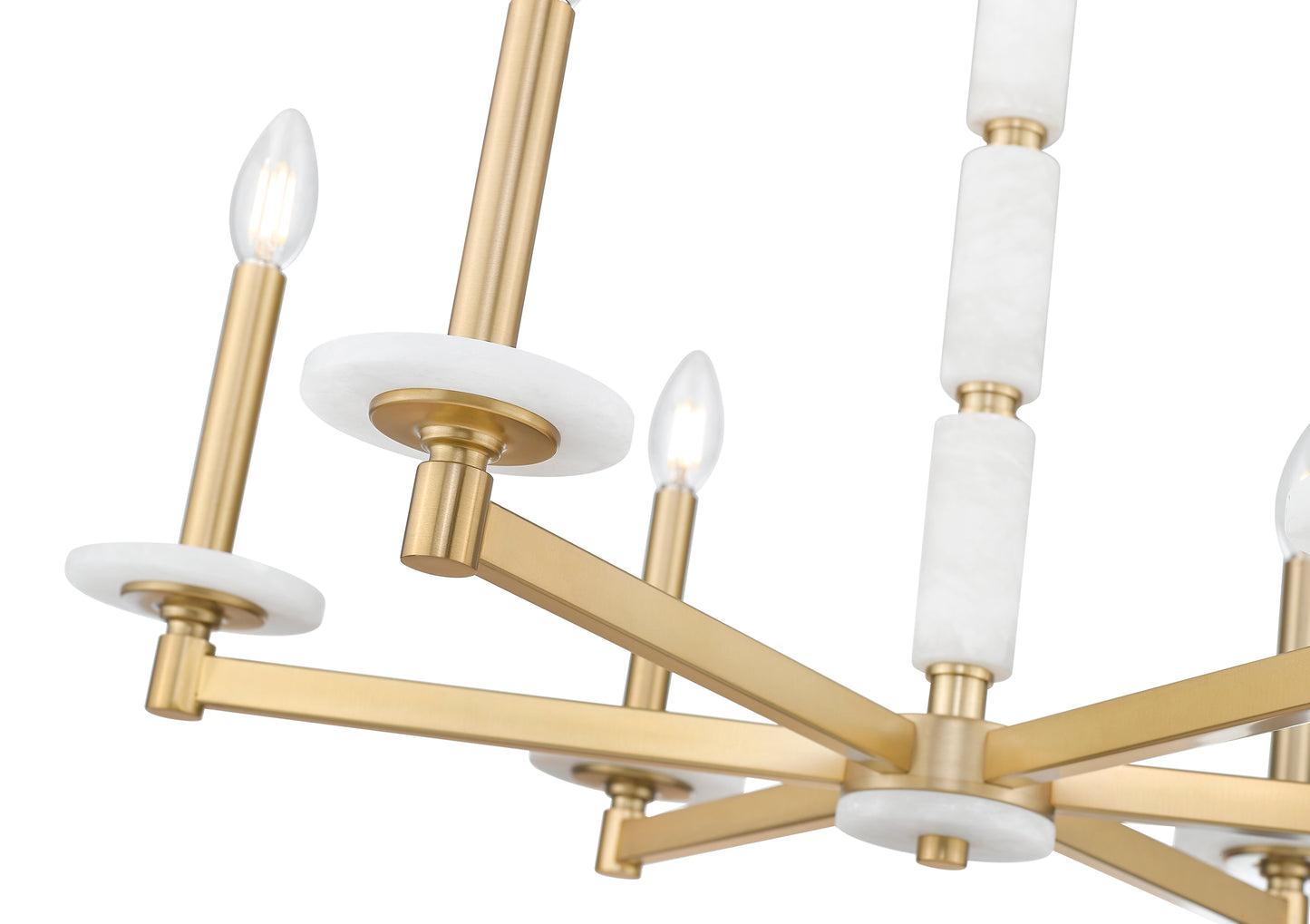 3045-6MGLD - Kaden 6 Light 28" Chandelier - Modern Gold