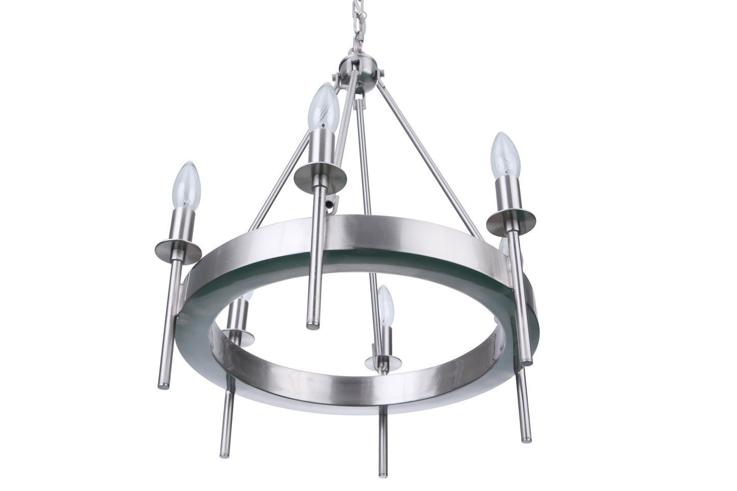 54326-BNK - Larrson 6 Light 18" Wide Chandelier - Brushed Nickel