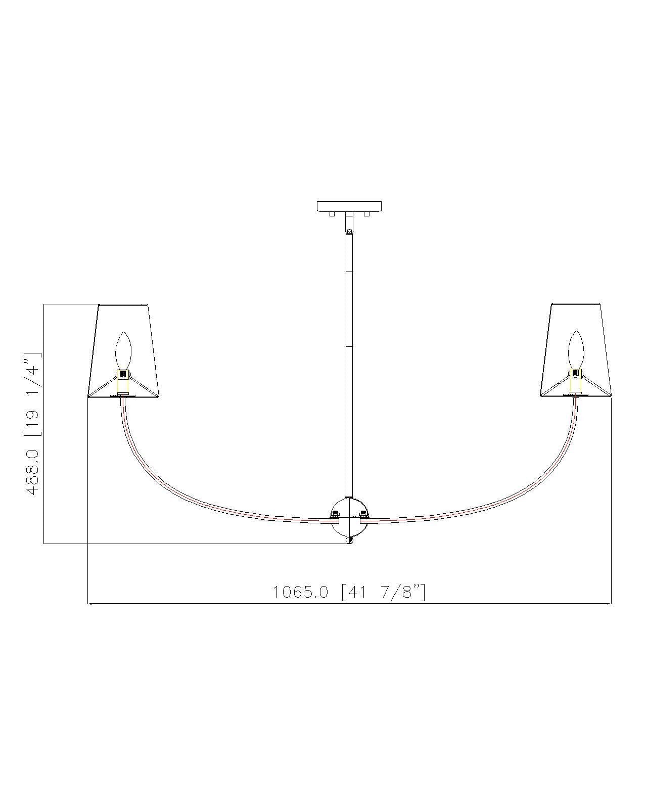 3040-42RB - Shannon 6 Light 42" Chandelier - Rubbed Brass