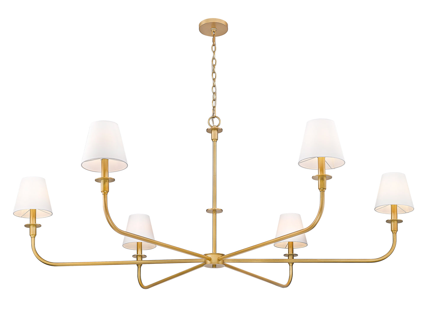 3049-62RB - Tova 6 Light 66" Chandelier - Rubbed Brass