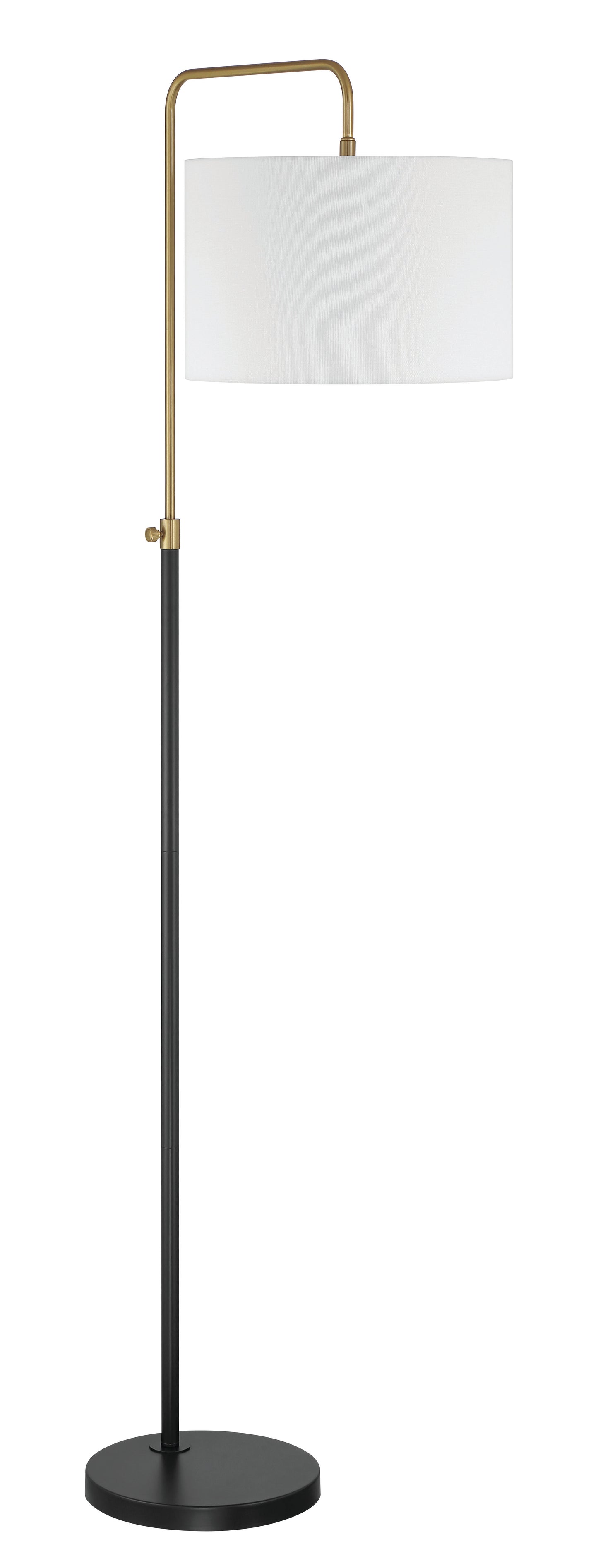 87008FBSB-F - Ingraham 1 Light 66" High Floor Lamp - Flat Black / Satin Brass