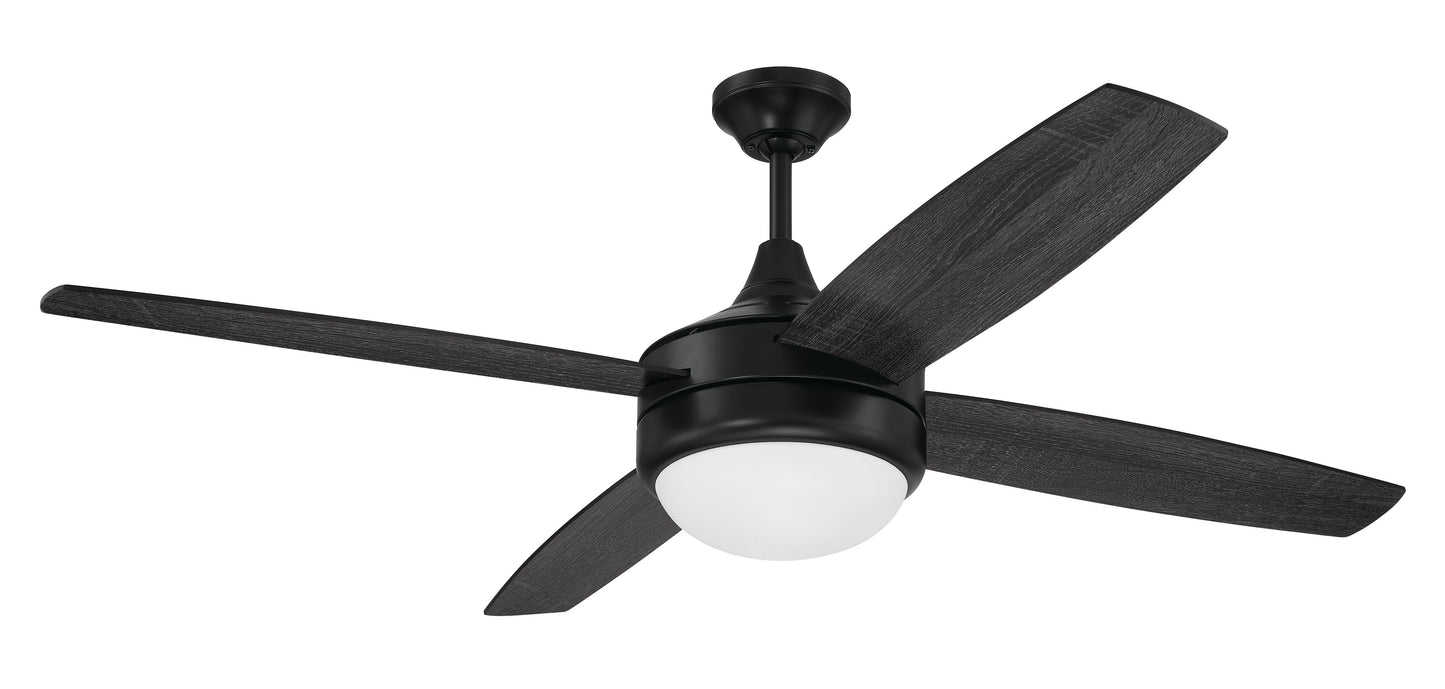 PHZ52FB4 - Phaze II 4- Blade 52" 4 Blade Ceiling Fan with Light Kit - Flat Black