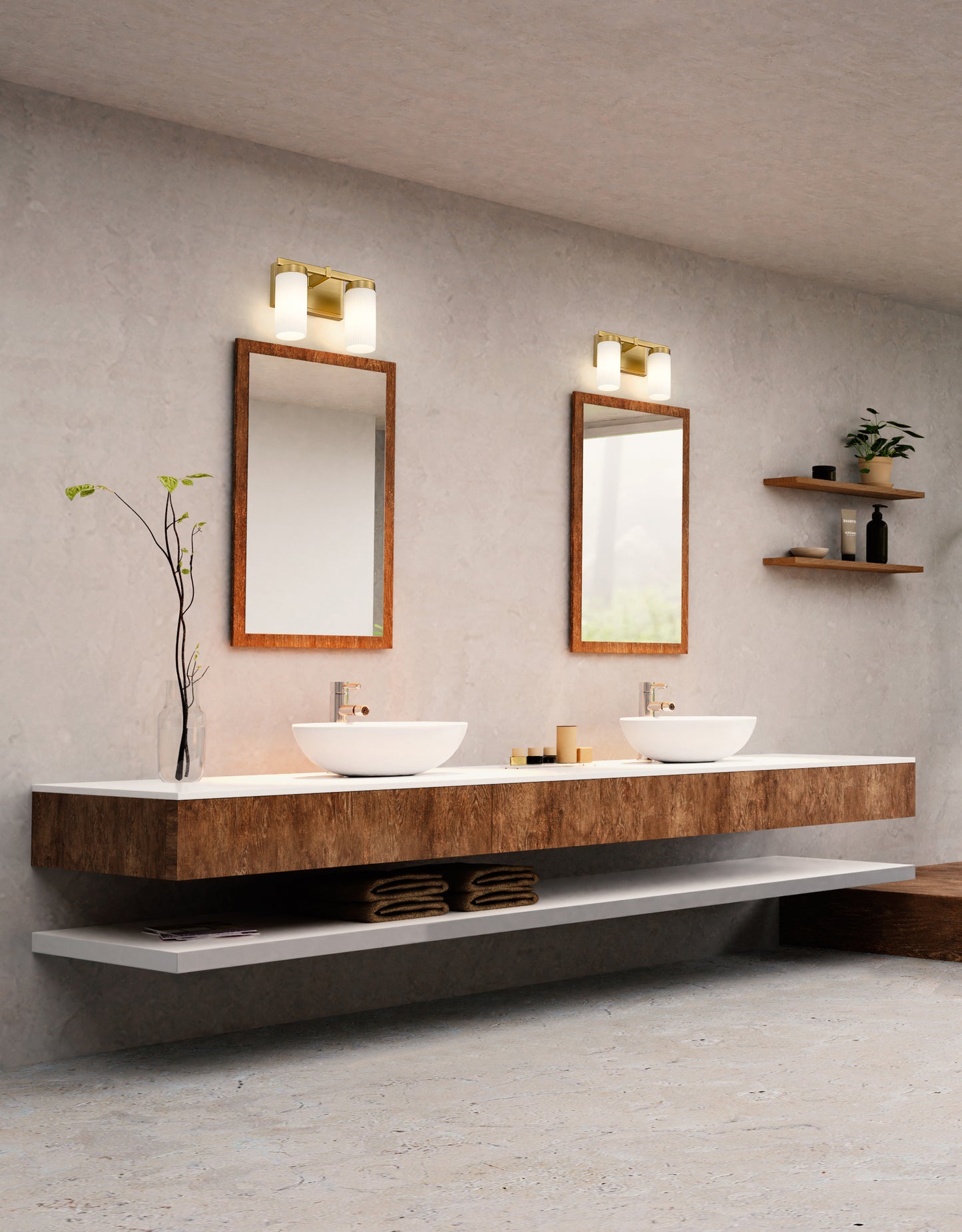 3044-2V-MGLD - Danica 2 Light 12" Vanity - Modern Gold