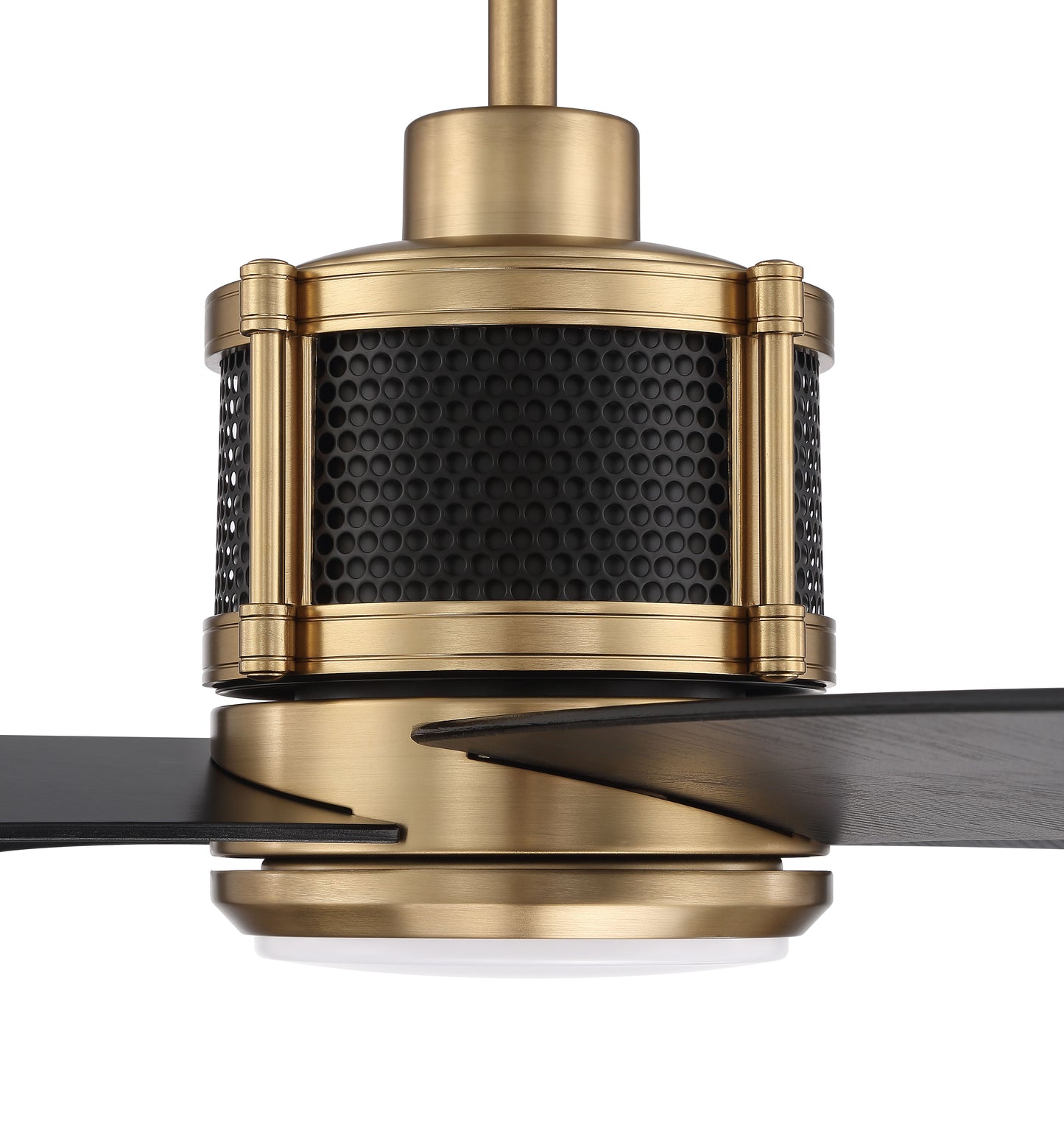 GRG56SBFB4-NWF - Gregory 56" Indoor Ceiling Fan with no Wifi 56" 4 Blade Ceiling Fan with Light Kit - Satin Brass