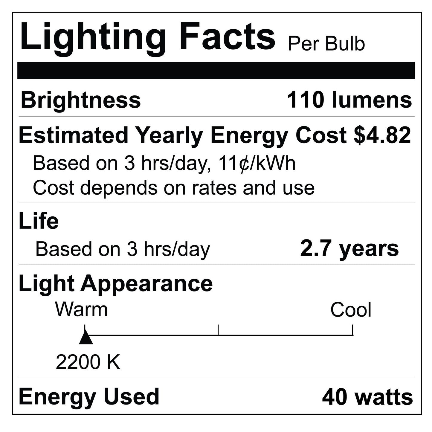 134020 - Dimmable Antique A19 Incandescent Light Bulb - 40 Watt - 2200K - 6 Pack