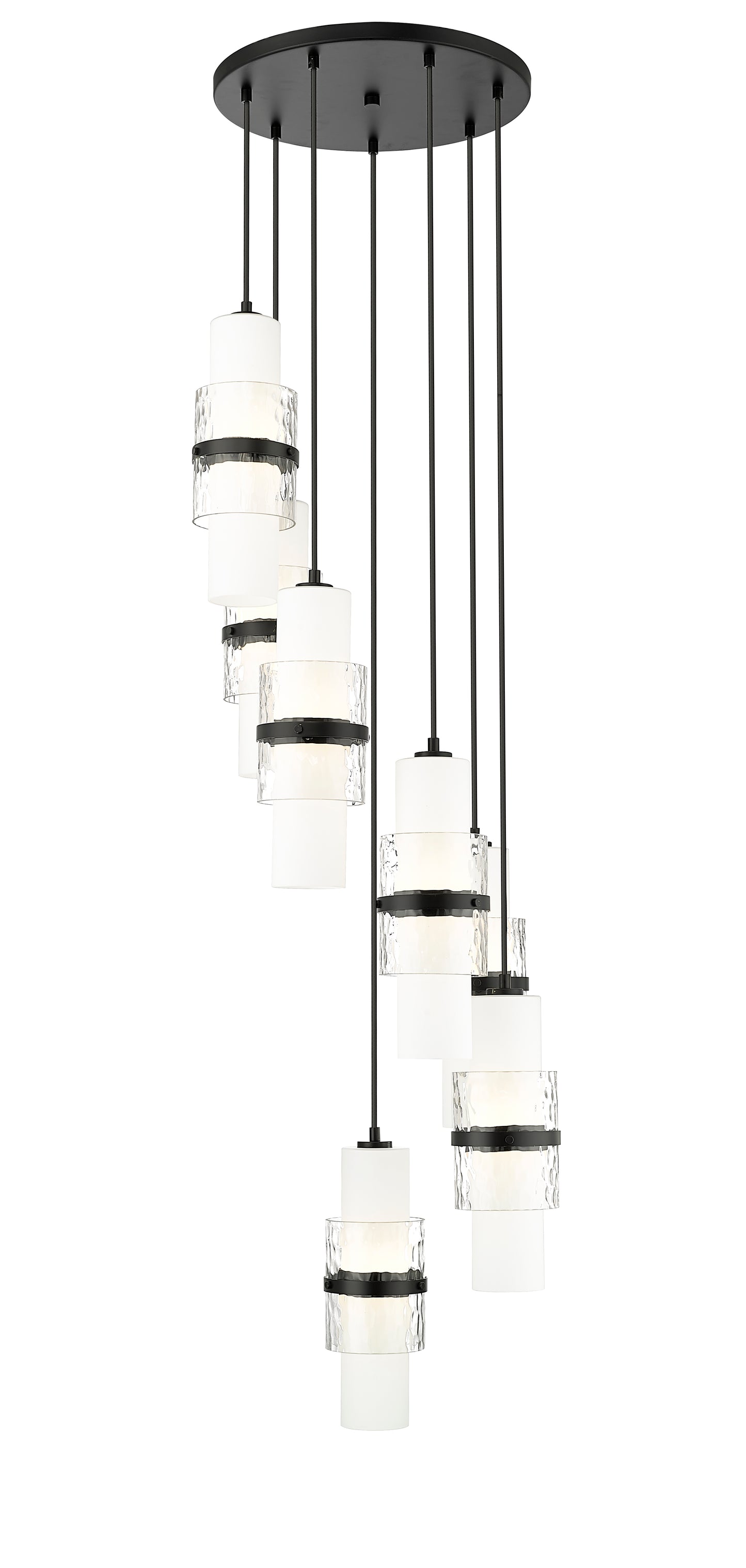 1946P-7R-MB - Cayden 7 Light 18" Chandelier - Matte Black