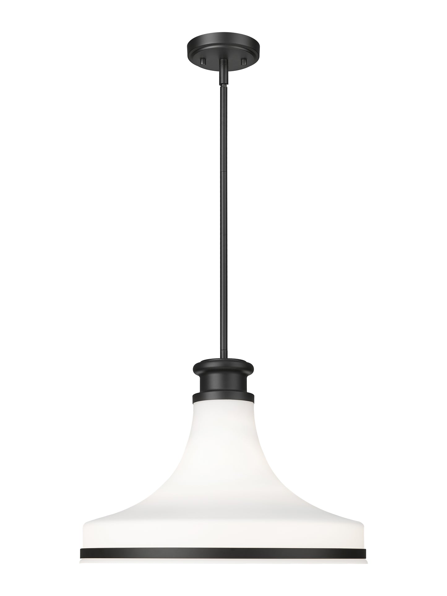 831P18-MB - Reznor 1 Light 18" Pendant - Matte Black