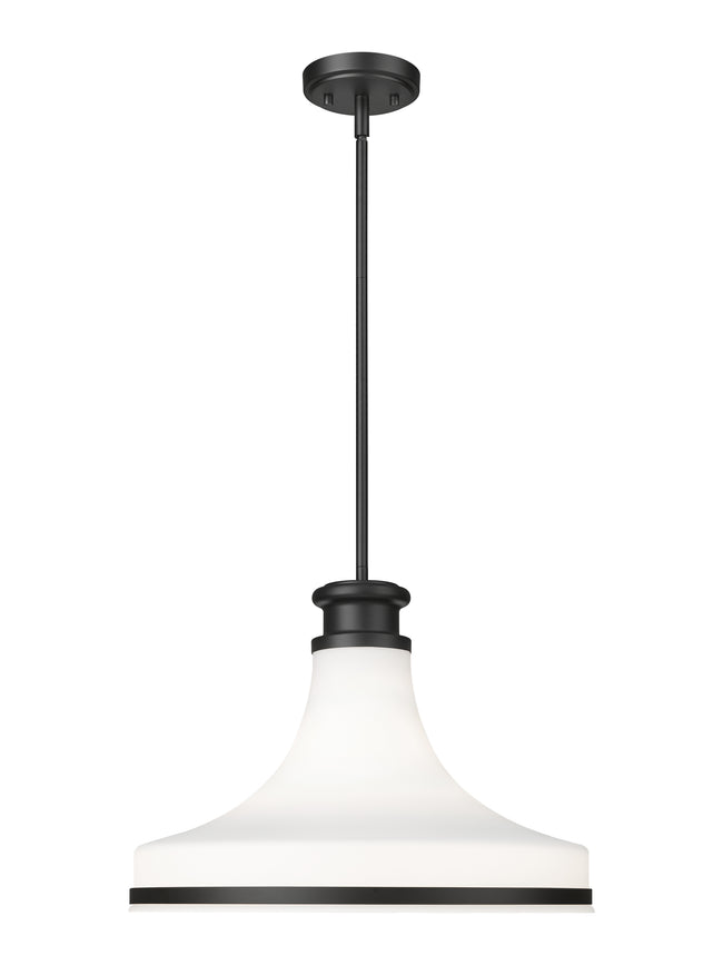 831P18-MB - Reznor 1 Light 18" Pendant - Matte Black