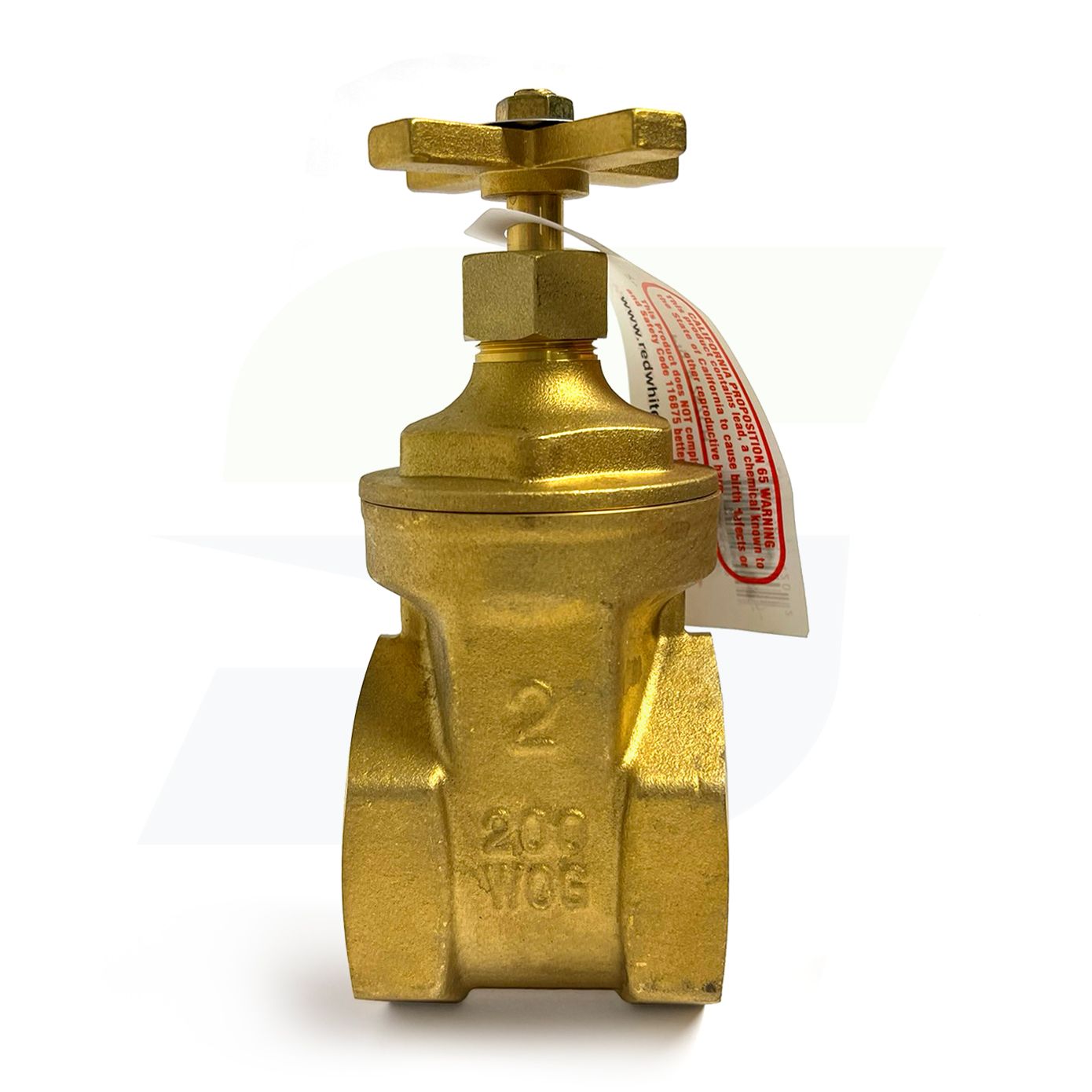 Red-White Valve 267CH - Cast Brass Gate Valve w/Cross Handle, FNPT x FNPT, 2"