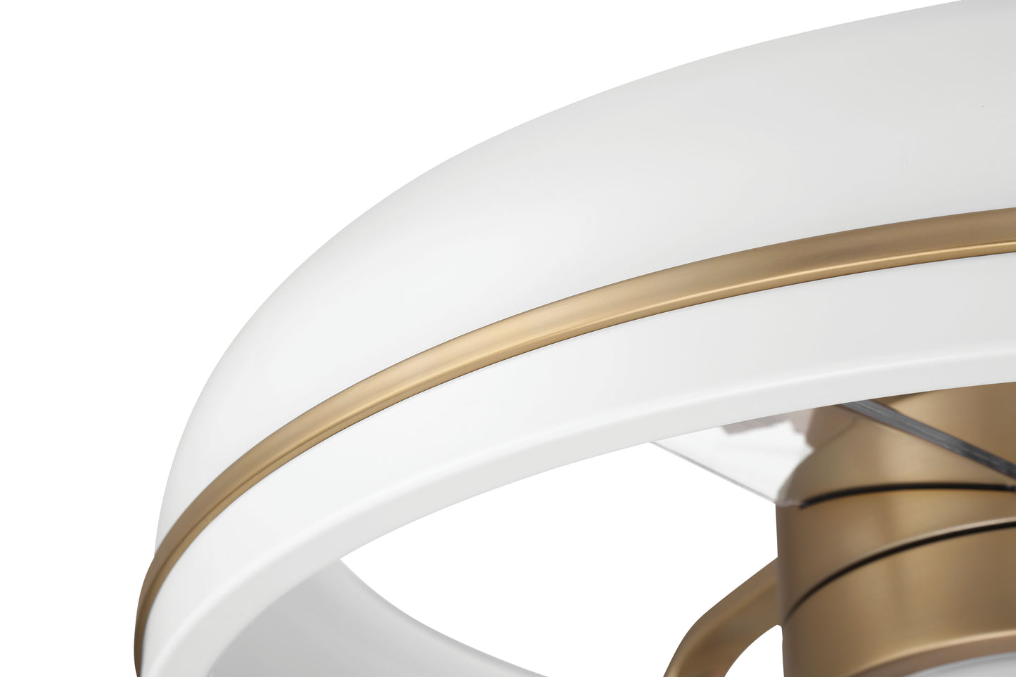 TYL24WSB3-NWF - Taylor 18" Fandelier no Wifi 20" 3 Blade Indoor Outdoor Ceiling Fan with Light Kit - White / Satin Brass