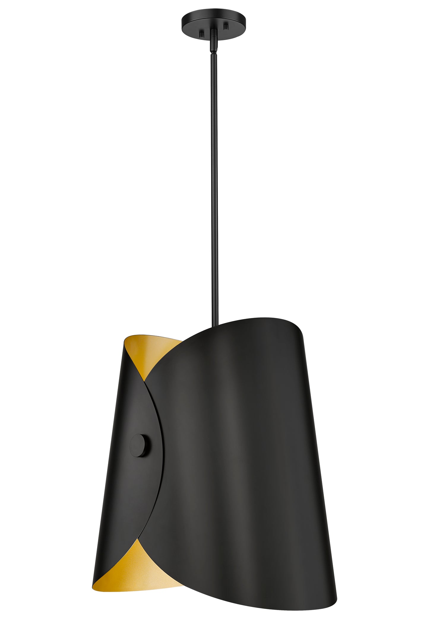 1951P18-MB - Salone 1 Light 14" Pendant - Matte Black