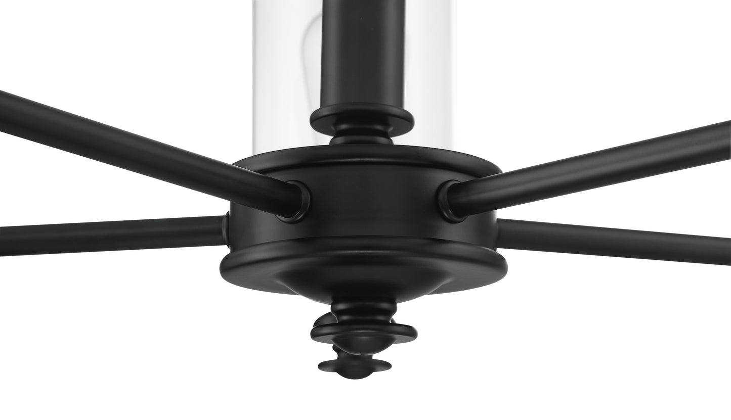 49825-FB-C - Dardyn 5 Light 25" Wide Chandelier - Flat Black