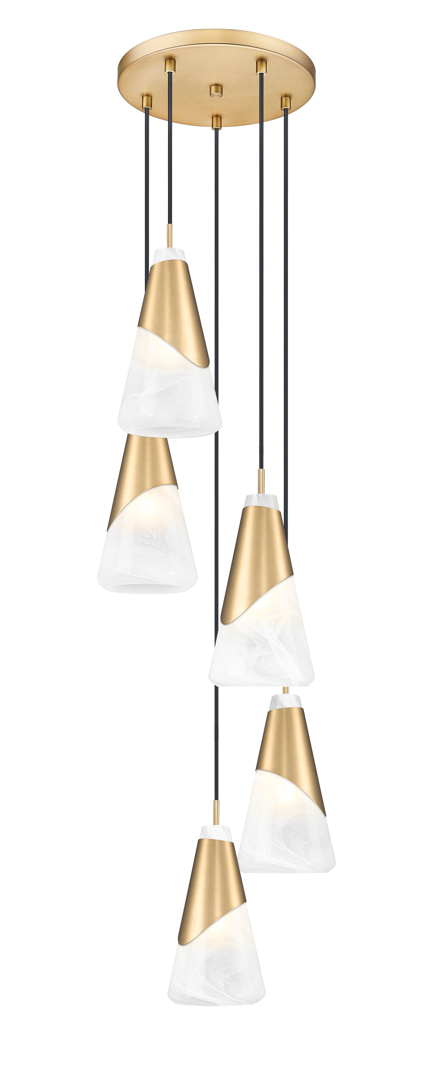 828P6-5R-MGLD - Aimie 5 Light 12" Chandelier - Modern Gold