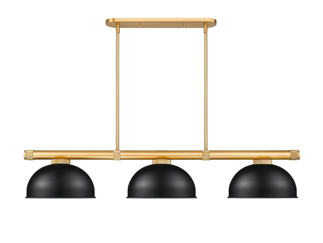 3050-3RB-D13MB - Vanguard 3 Light 58" Billiard - Rubbed Brass