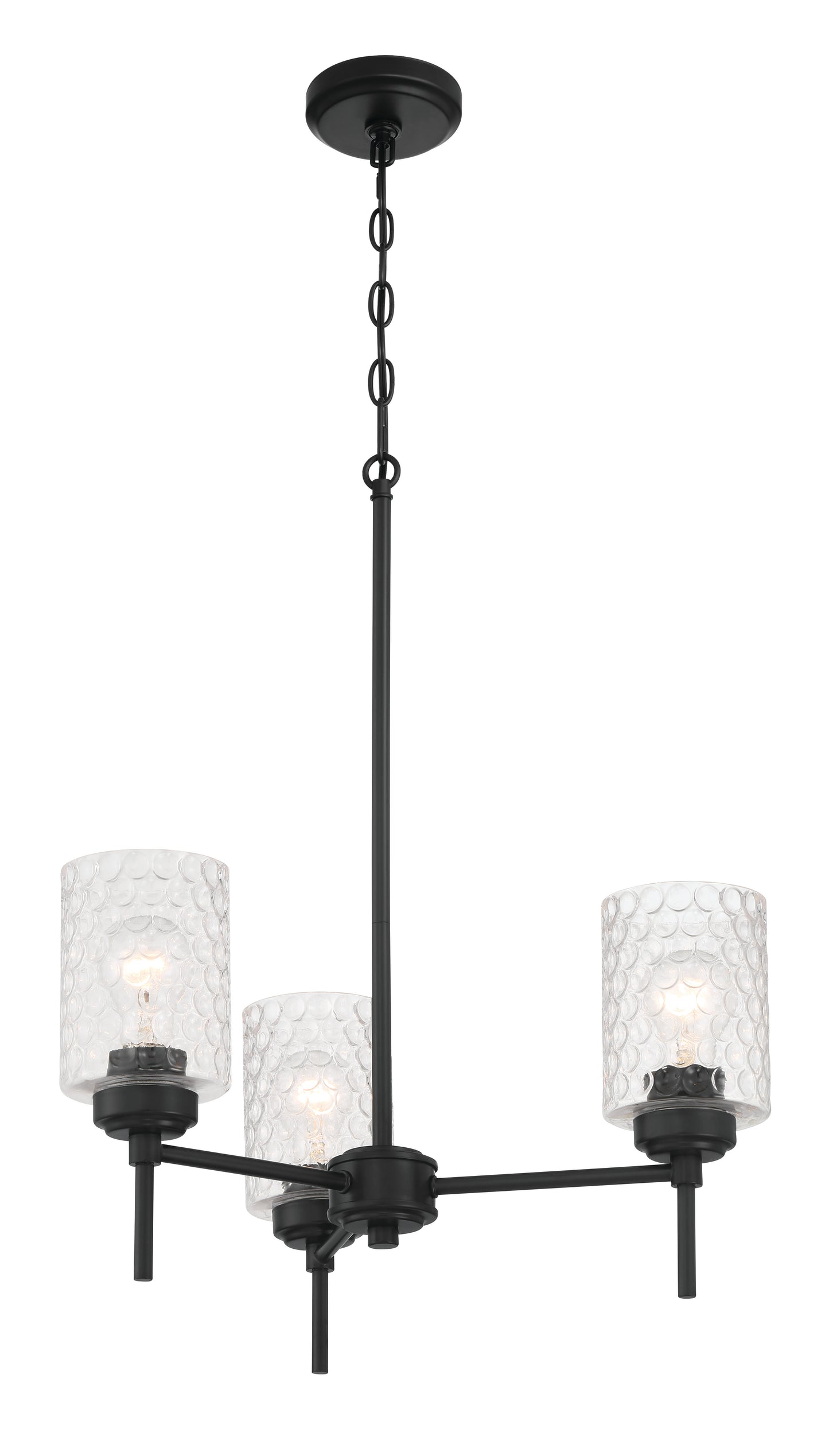60523-FB - Claire 3 Light 20" Wide Chandelier - Flat Black
