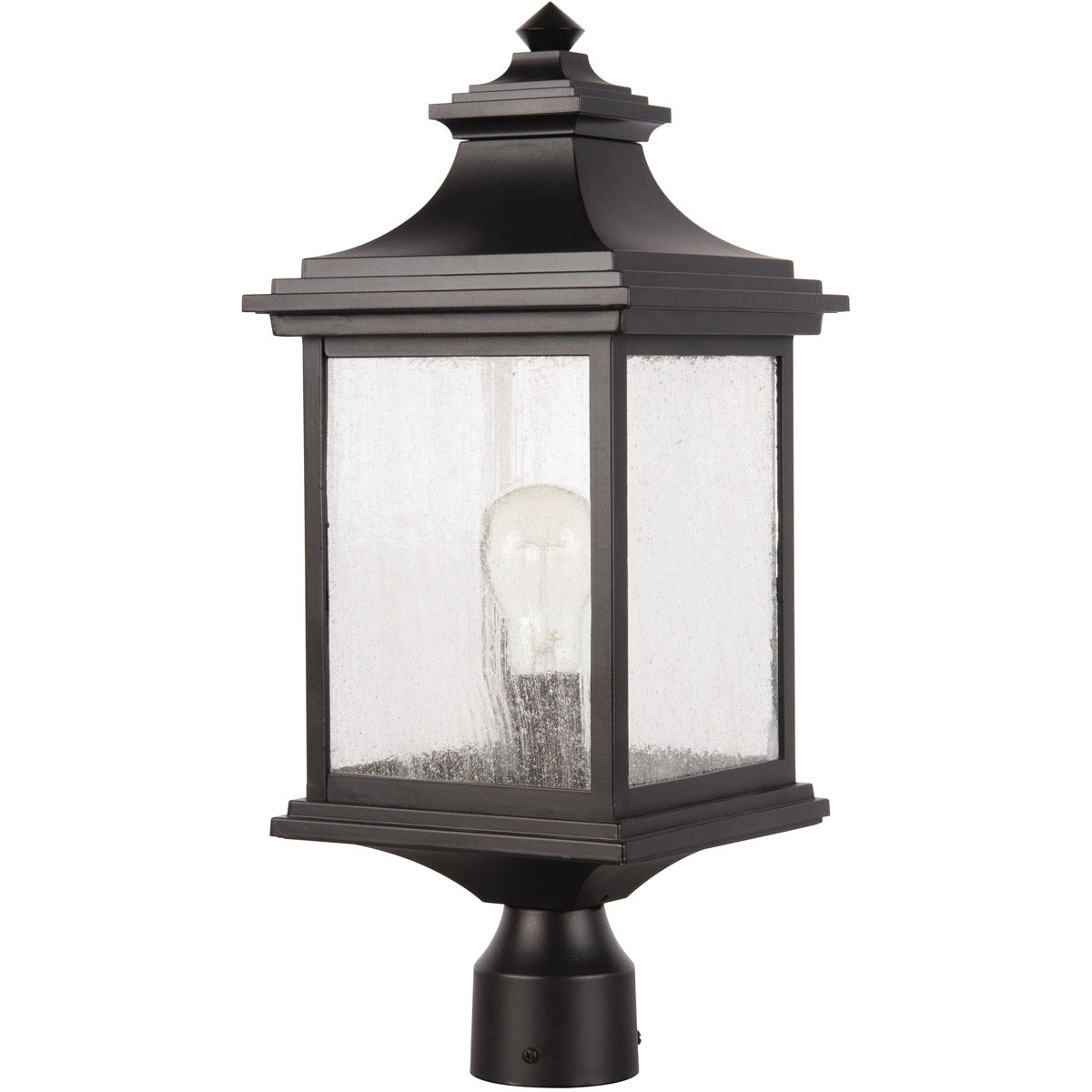 Z3215-MN - Gentry 1 Light 20" High Post Mount - Midnight
