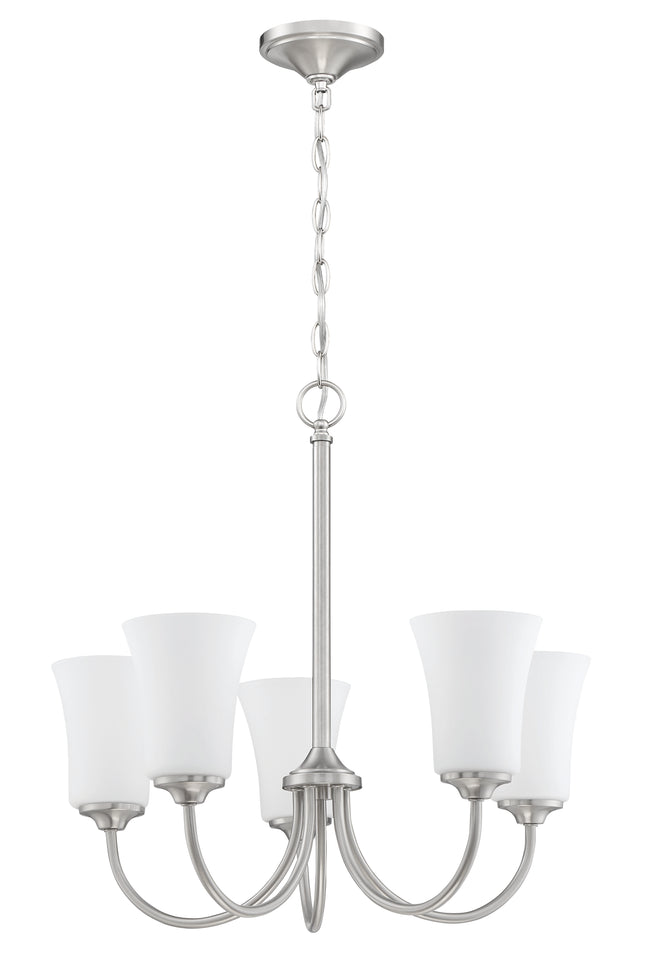 50425-BNK-WG - Gwyneth 5 Light 23" Wide Chandelier - Brushed Nickel