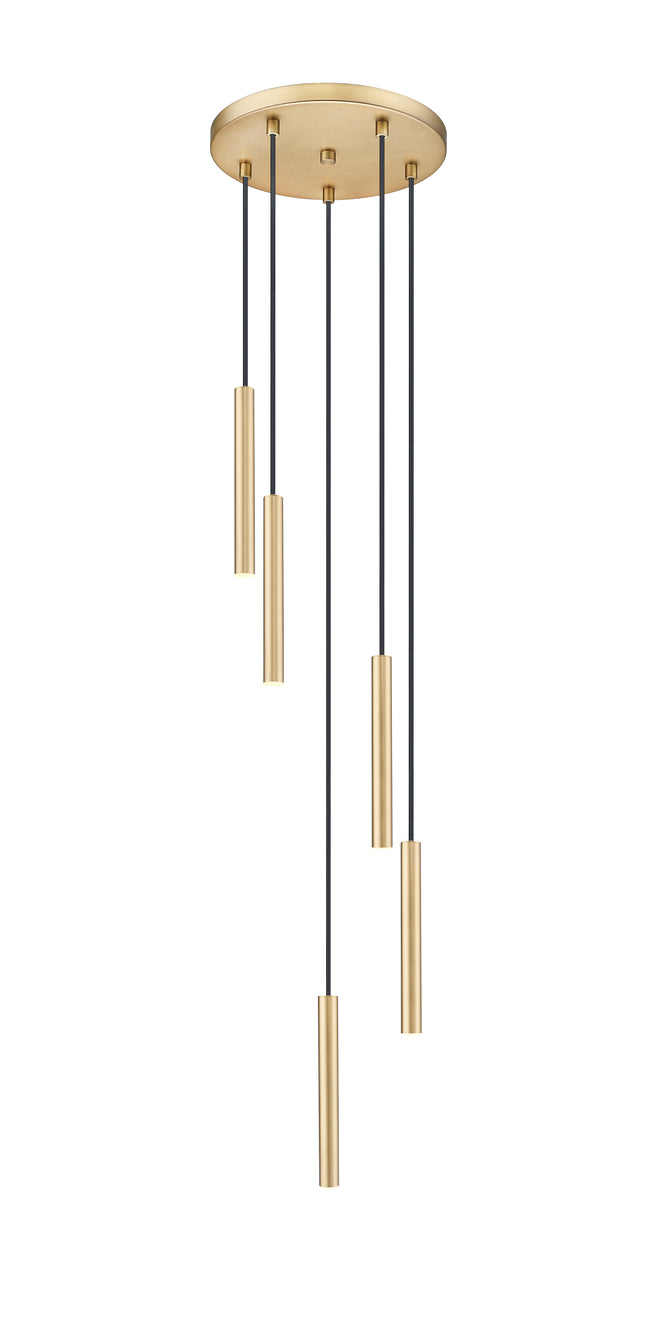 919MP12-5R-MGLD-LED - Forest 5 Light 12" Chandelier - Modern Gold