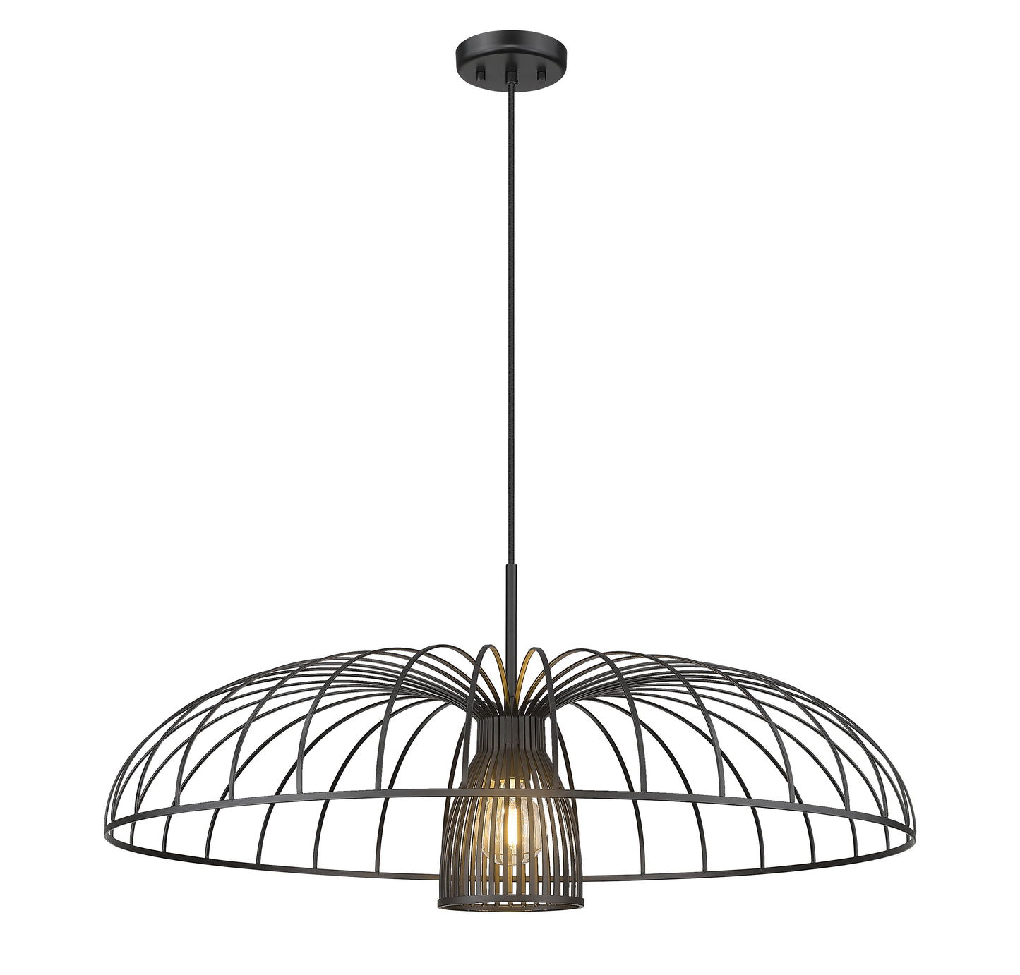 623P35-MB - Valencia 1 Light 35" Pendant - Matte Black